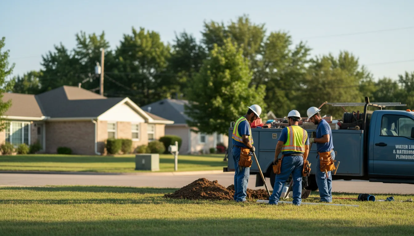 Residential water line and bathroom plumbing service in Kingsland, AR